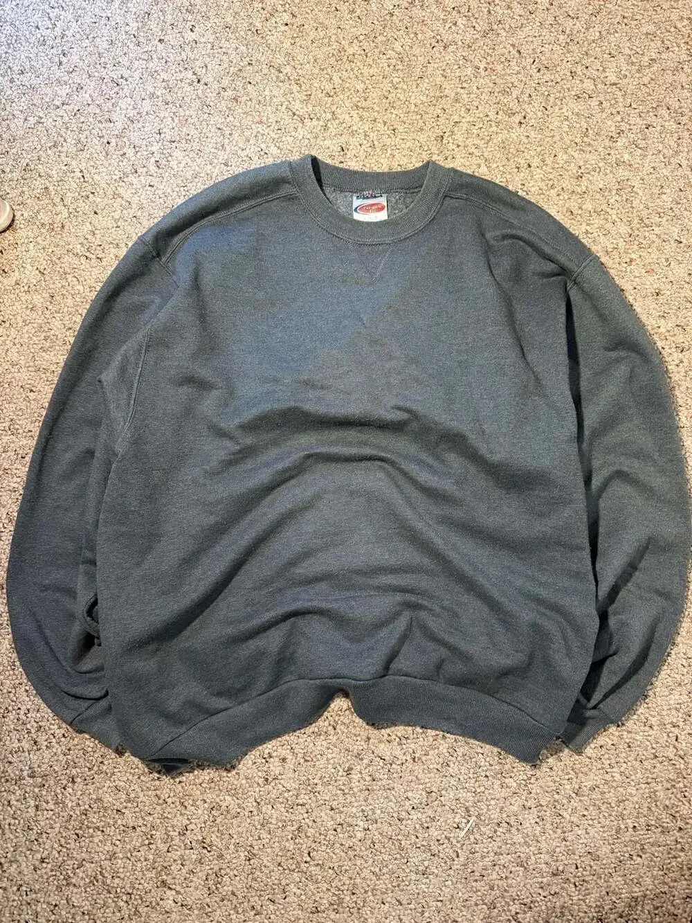 Jerzees‎ Activewear Premium Fit Charcoal Grey Crewneck Sweatshirt Size Large